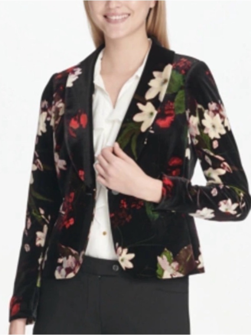 Calvin Klein | Velvet Floral Blazer